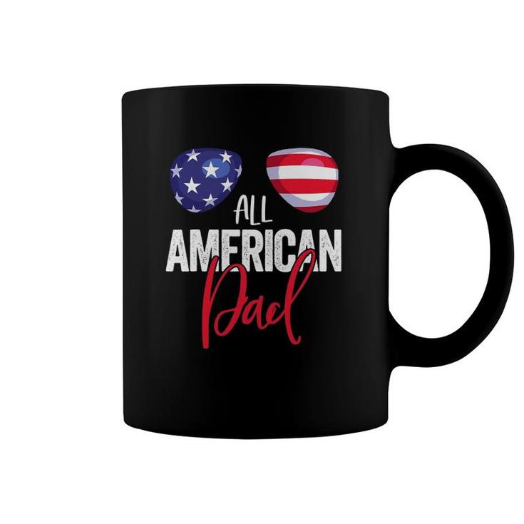 Family Matching 4Th Of July  Men Dad American Flag Coffee Mug