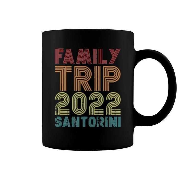 Family Trip 2022 Santorini Vacation Matching Vintage Retro  Coffee Mug