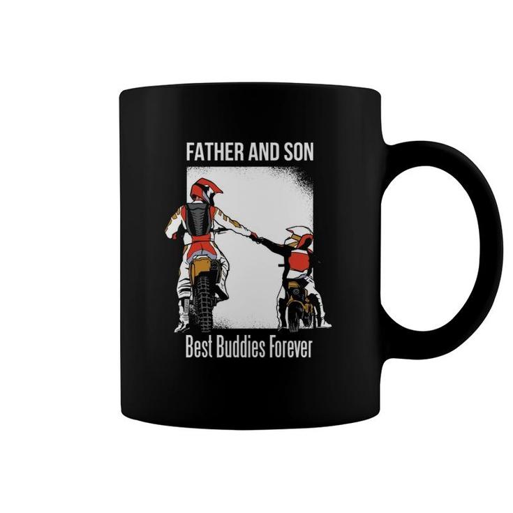 Father And Son Best Buddies Forever Fist Bump Dirt Bike Coffee Mug