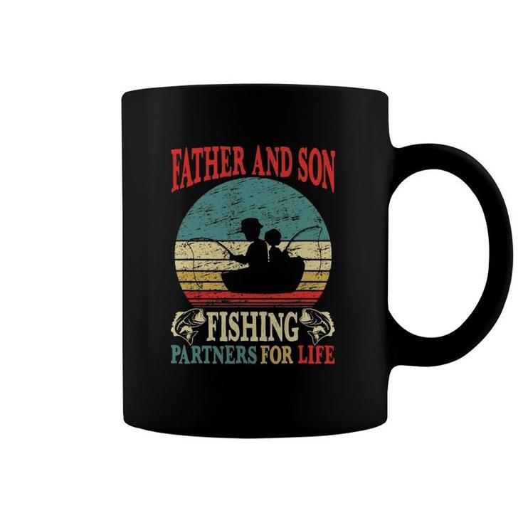 Father Son Fishing Partners For Life Vintage Dad Matching Coffee Mug