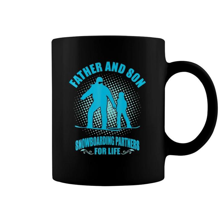 Father Son Snowboarding Partners For Life Father's Day Coffee Mug