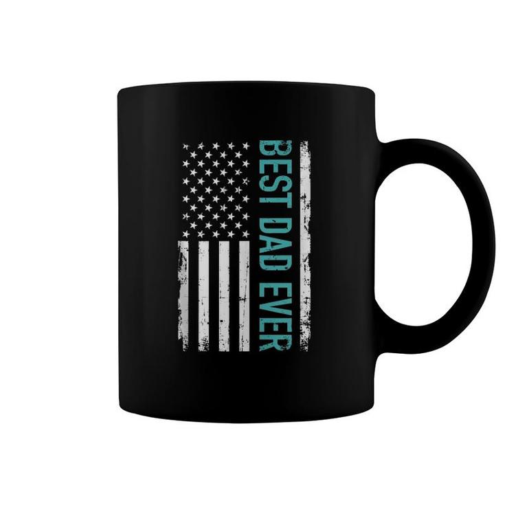 Father's Day Best Dad Ever With Us American Flag Tank Top Coffee Mug