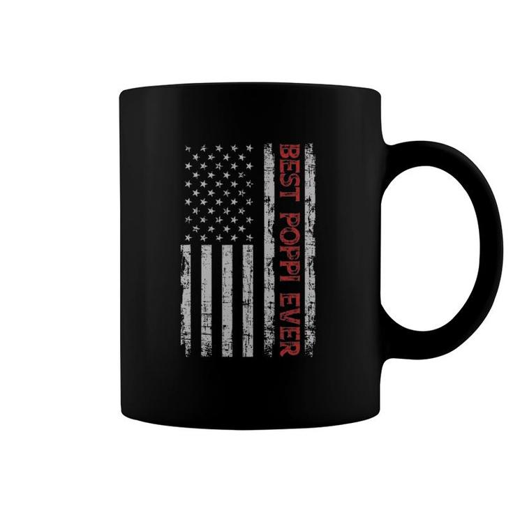 Father's Day Best Poppi Ever With Us American Flag Coffee Mug