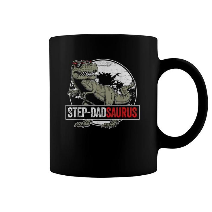 Father's Day Step Dadsaurusrex Dinosaur Funny Step Dad Coffee Mug