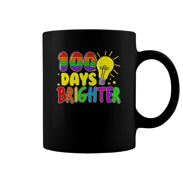 Fidget Toy 100 Days Of School Pop It 100 Days Brighter Kids Coffee Mug