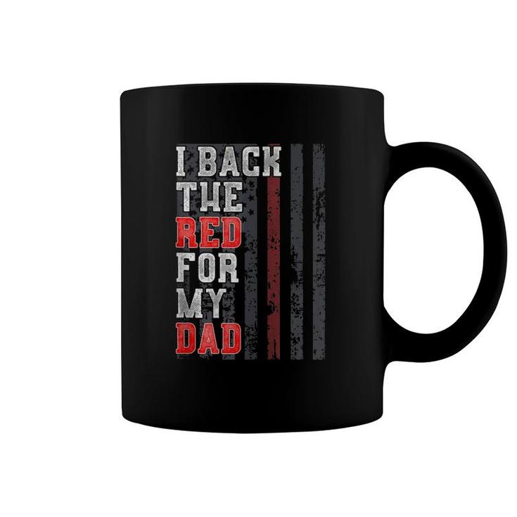 Firefighter Dad Daughter Son Support Flag Design Red Zip Coffee Mug