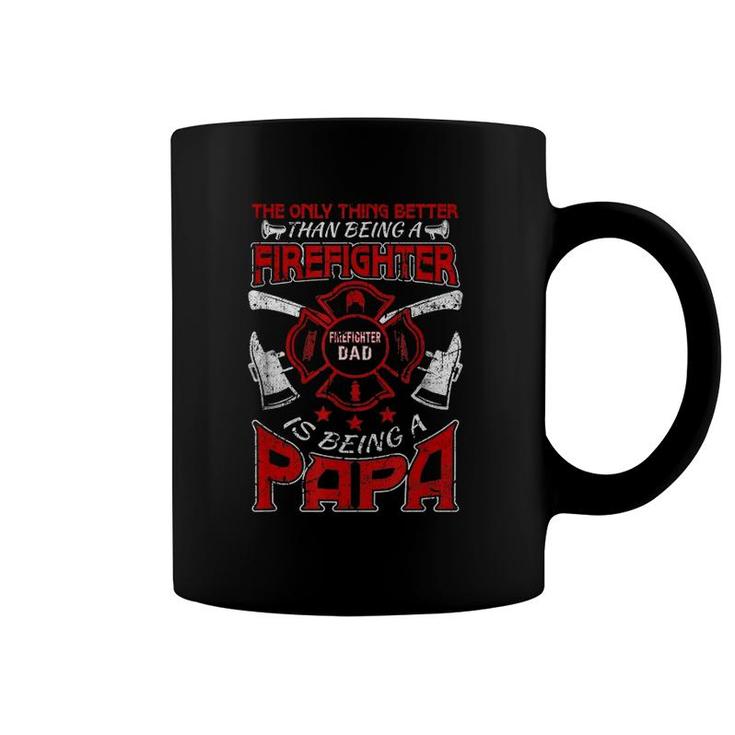 Firefighter Papa Fire Fighter Dad For Father's Day Fireman Coffee Mug