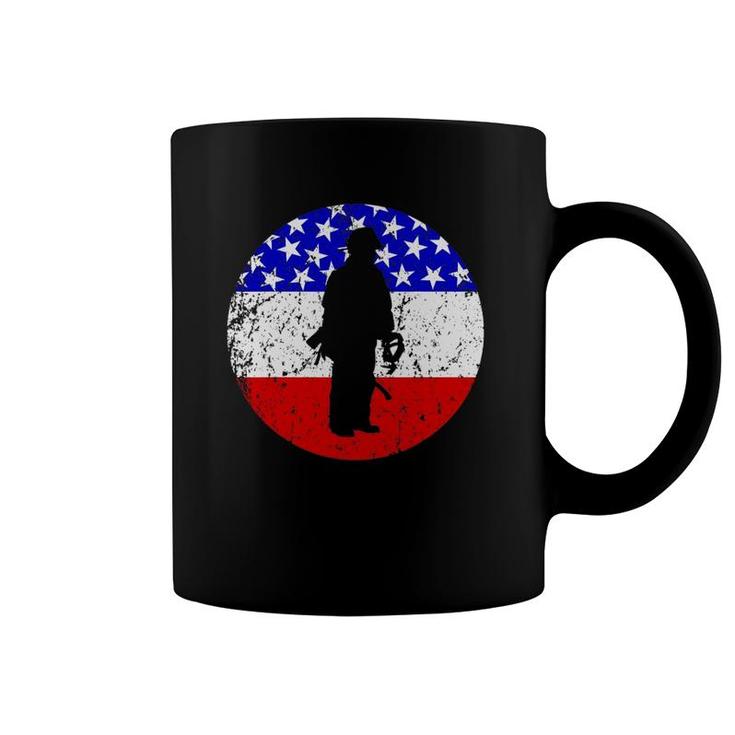 Fireman Retro Style Firefighter American Flag Coffee Mug