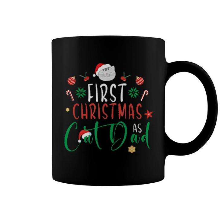 First Christmas As Cat Dad Pj's For Xmas Cat Owner  Coffee Mug