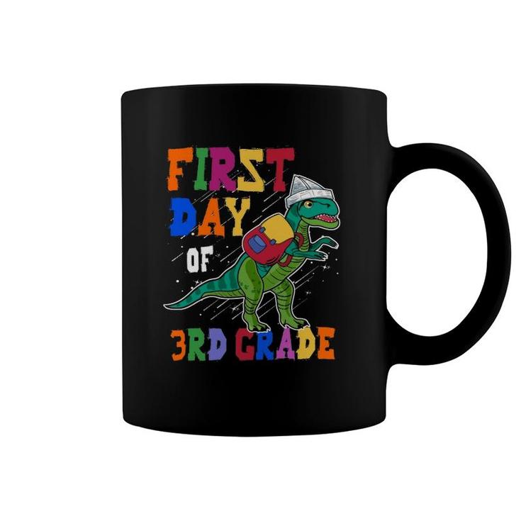 First Day Of 3Rd Graderex Dinosaur Back To School Backpack Paper Ship Coffee Mug