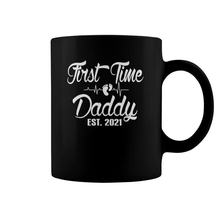 First Time Daddy Est 2021 Funny New Dad Father Father's Day Coffee Mug