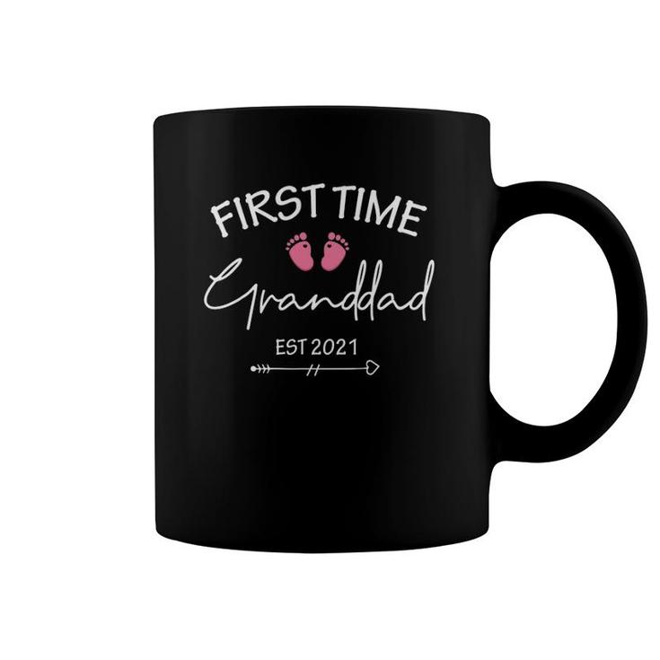 First Time Granddad Est 2021 Matching Family Christmas Coffee Mug
