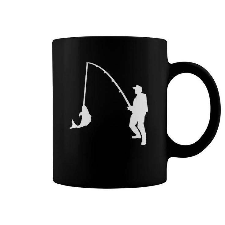Fisher With Rod And Fish Coffee Mug