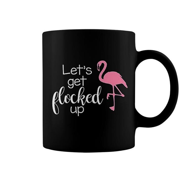 Flamingo Lets Get Flocked Up Letter Coffee Mug