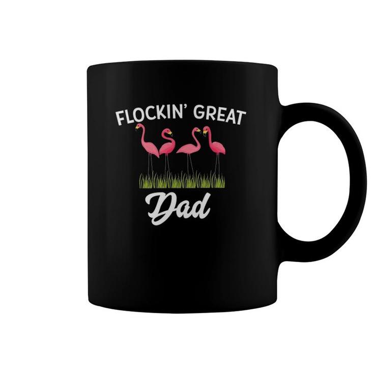 Flockin Great Dad Funny Father's Day Flamingo Pun Coffee Mug