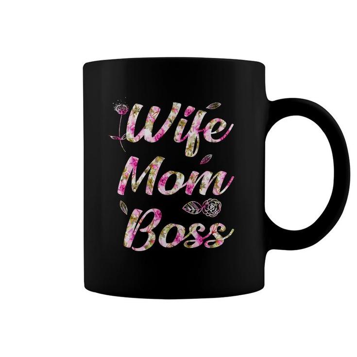 Flower Wife Mom Boss Coffee Mug