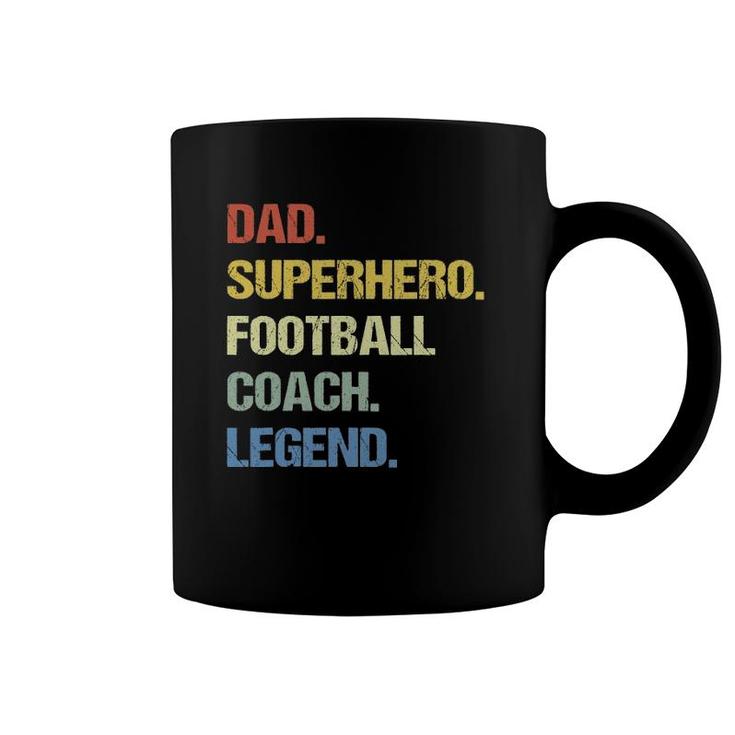 Football Coach Dad Superhero Football Coach Legend Coffee Mug