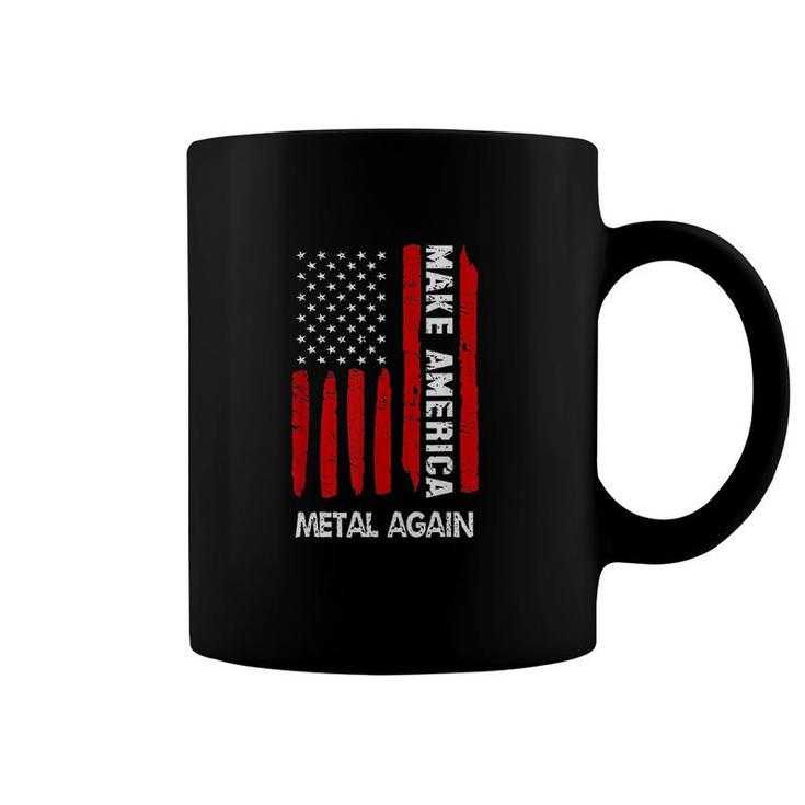 Forth 4th Of July Gift Funny Outfit Make America Metal Again  Coffee Mug