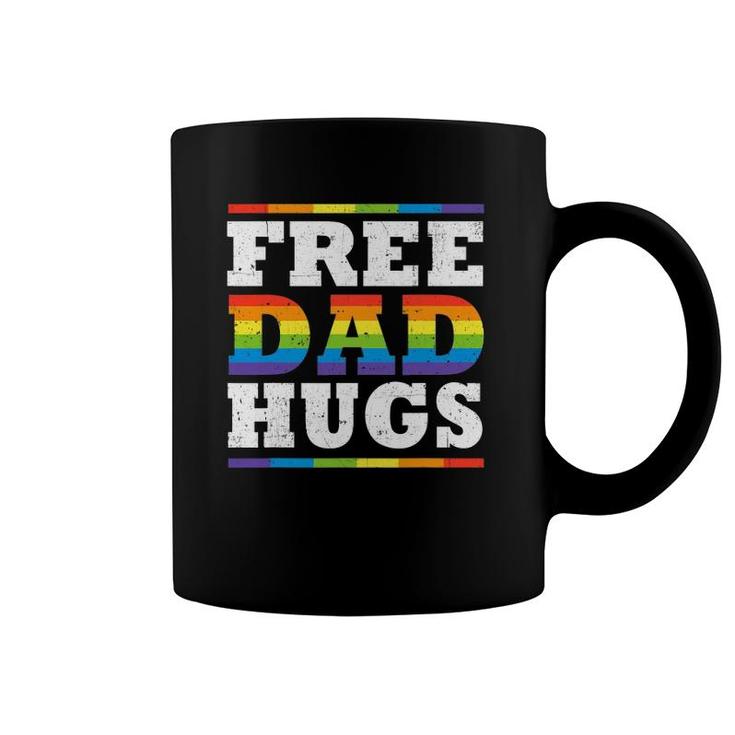 Free Dad Hugs Rainbow Lgbt Pride Father's Day Gift Coffee Mug