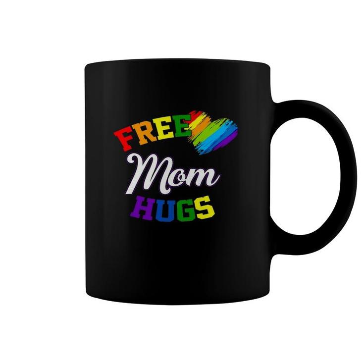 Free Mom Hugs Lgbt Gay Pride Heart Coffee Mug