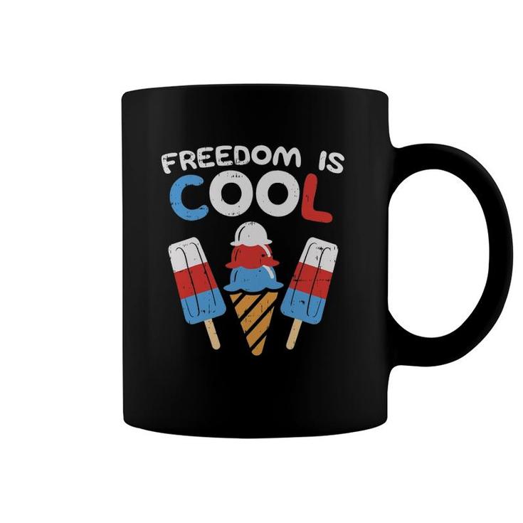 Freedom Is Cool Ice Cream Funny Usa 4Th Of July Party Food Coffee Mug