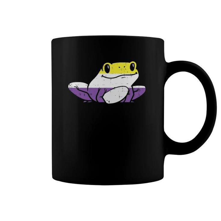 Frog Animal Lgbtq Non-Binary Flag Genderqueer Men Women Coffee Mug