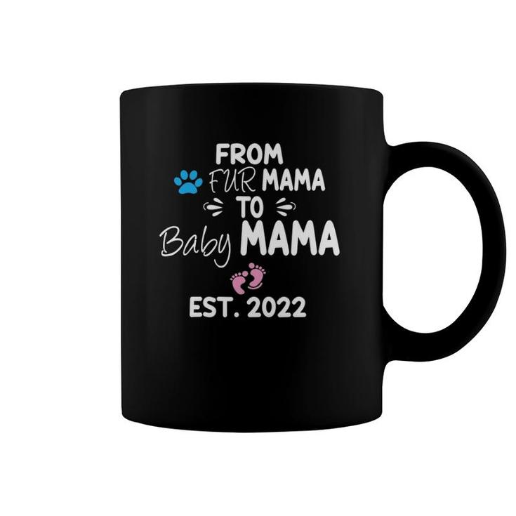 From Fur Mama To Baby Mama Est 2022 Funny New Mom Dog Lover Coffee Mug