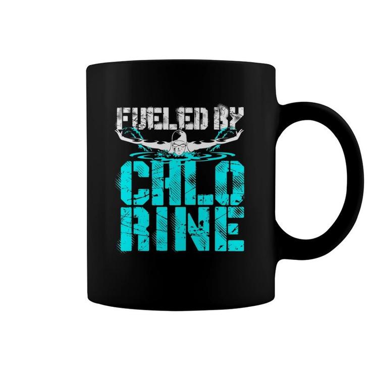 Fueled By Chlorine Swimming Gifts Swimmer Butterfly Coffee Mug