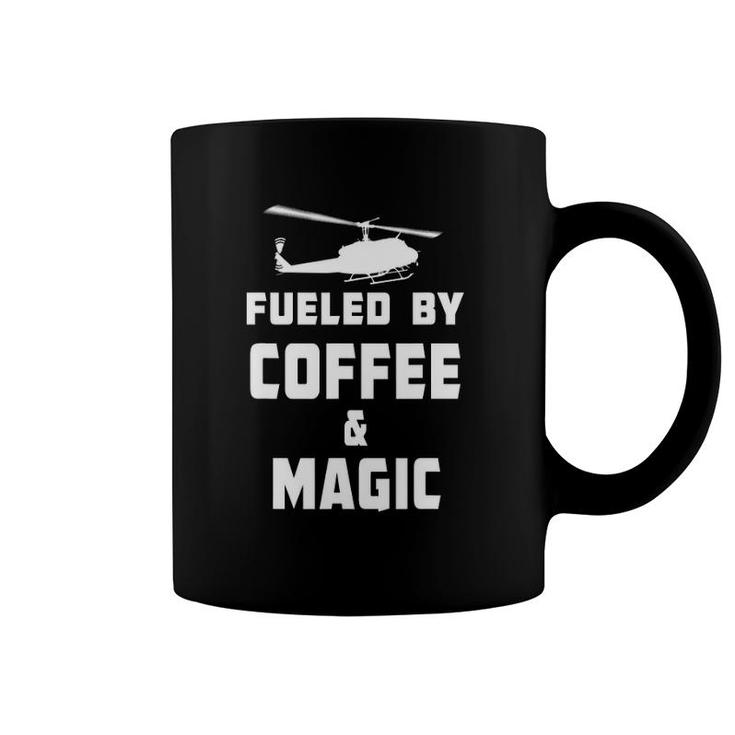 Fueled By Coffee & Magic Funny Helicopter Pilot Coffee Mug