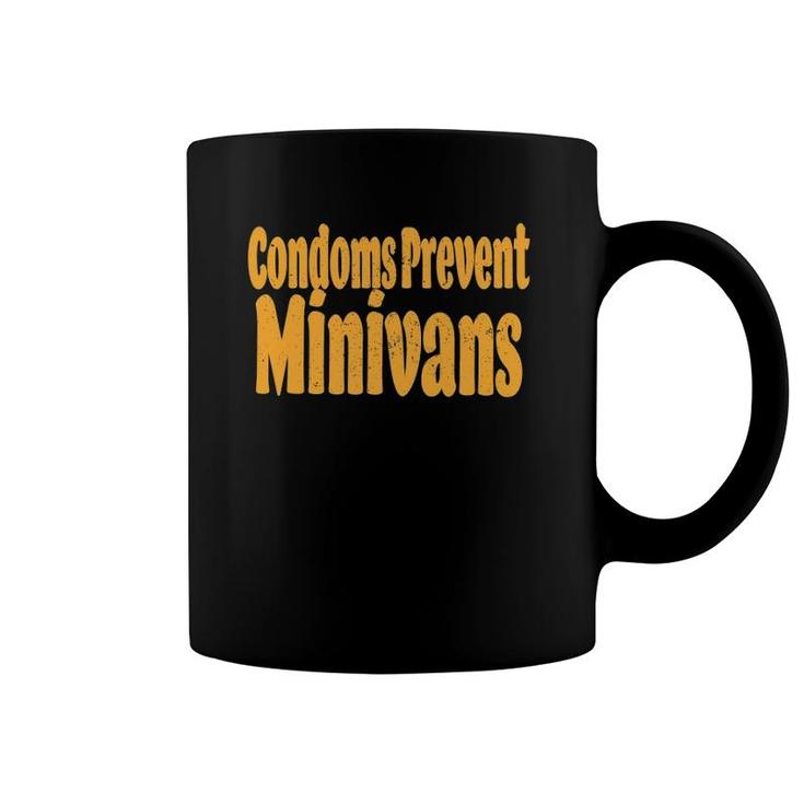 Fun Condoms Prevent Minivans Vintage Distressed Gift Coffee Mug