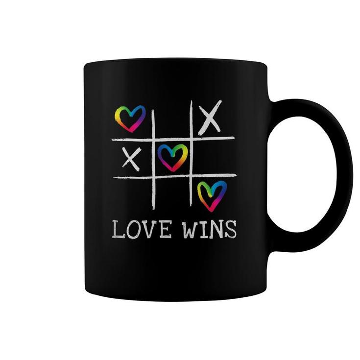 Fun Lgbtq Love Wins In Gay Pride Rainbow Colors - Gay Ally  Coffee Mug