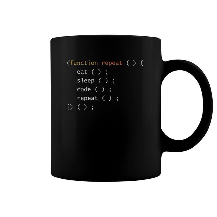 Function Repeat Eat Sleep Code Repeat Funny Programmer Coffee Mug
