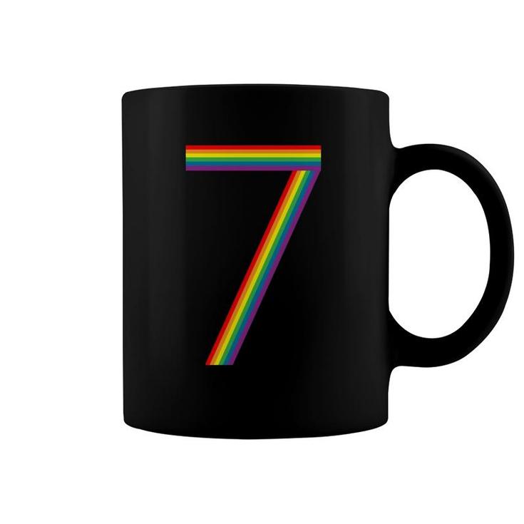 Funny 7Th Birthday Gift Cute 7 Years Old Rainbow Boy Girl Coffee Mug
