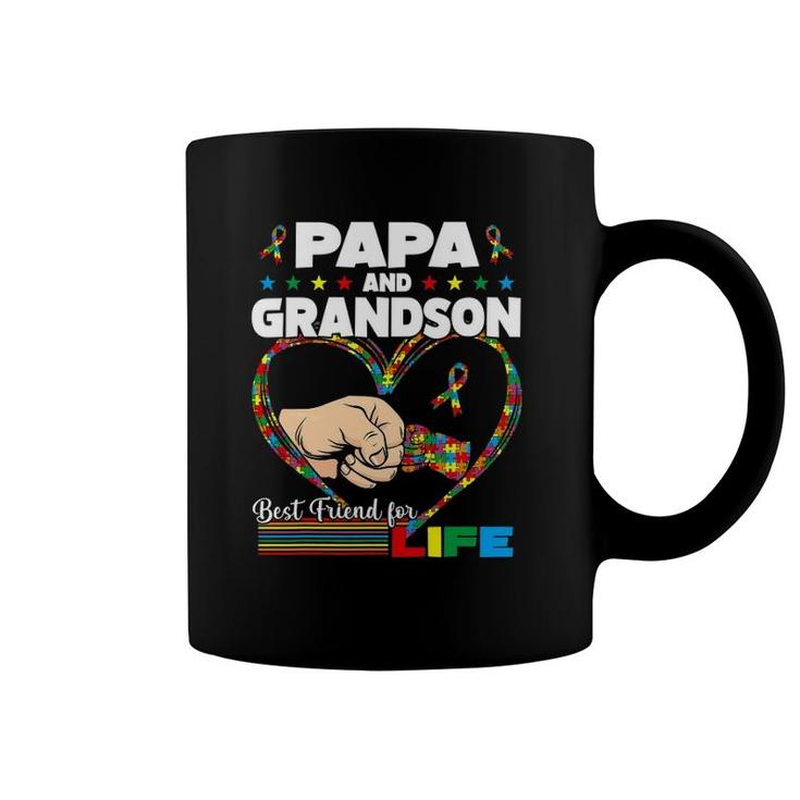 Funny Autism Awareness Papa Grandson Best Friend For Life Coffee Mug
