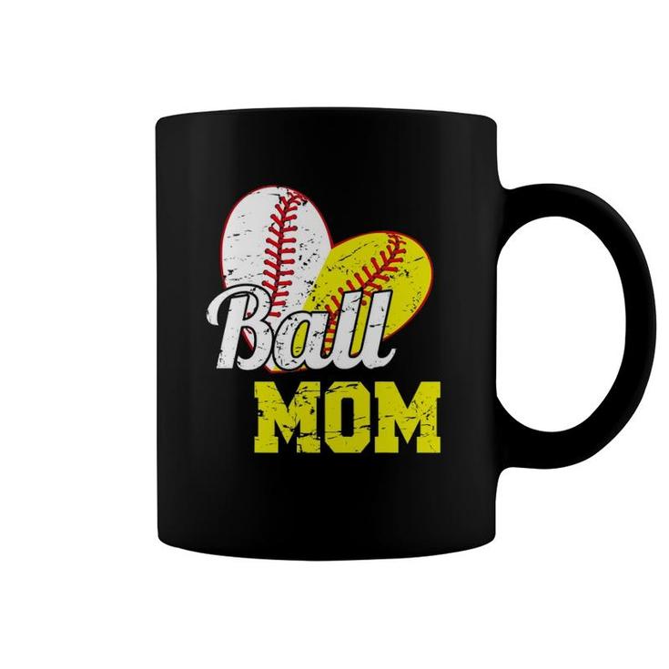 Funny Ball Mom Softball Baseball Outfit For Women Mother's Day Coffee Mug