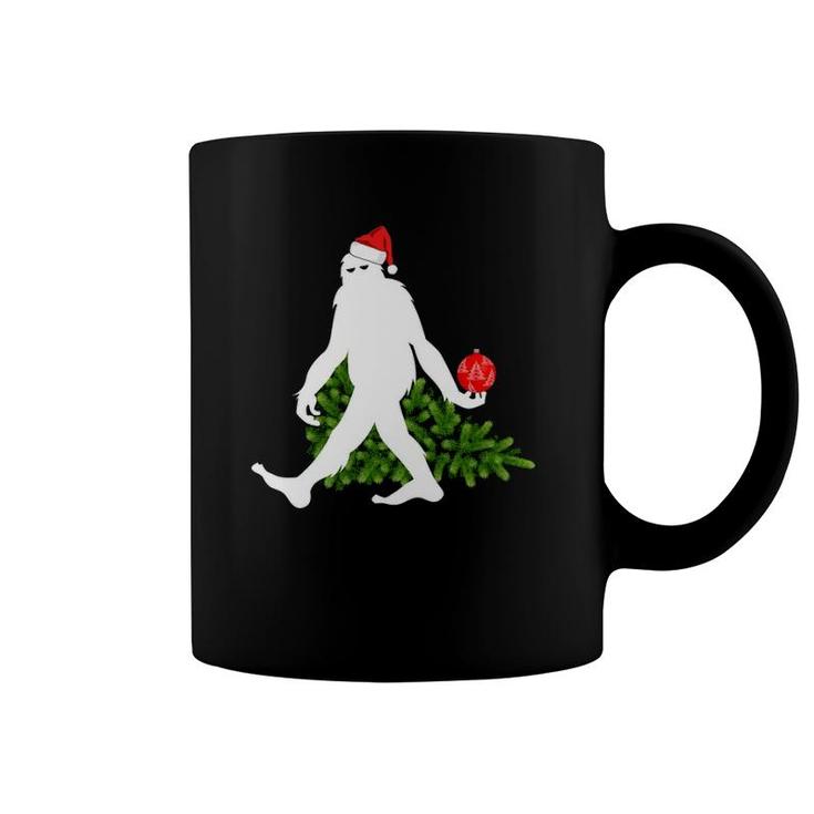 Funny Bigfoot Sasquatch Santa Hat Christmas Tree Ornament Coffee Mug