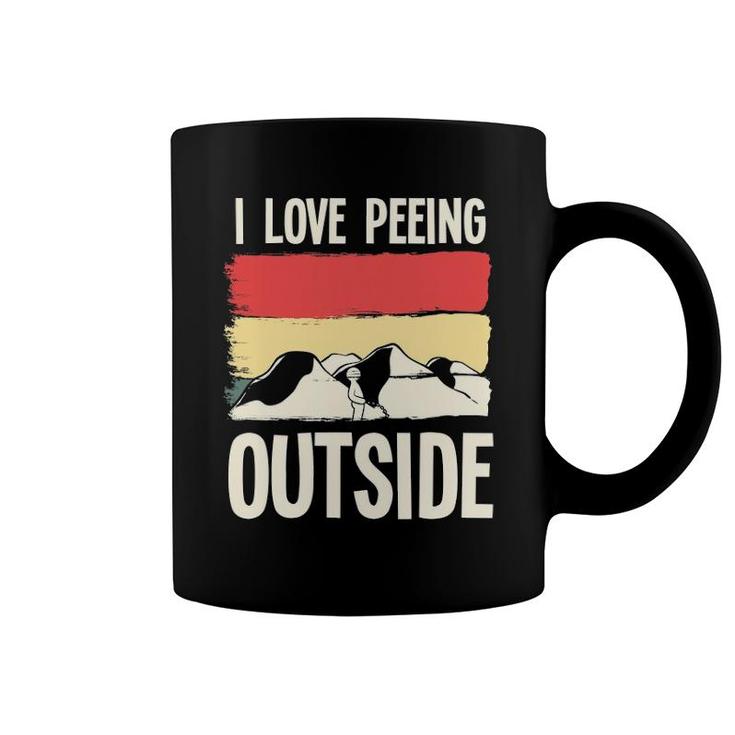 Funny Camping Pun I Love Peeing Outside Camper Accessories Coffee Mug