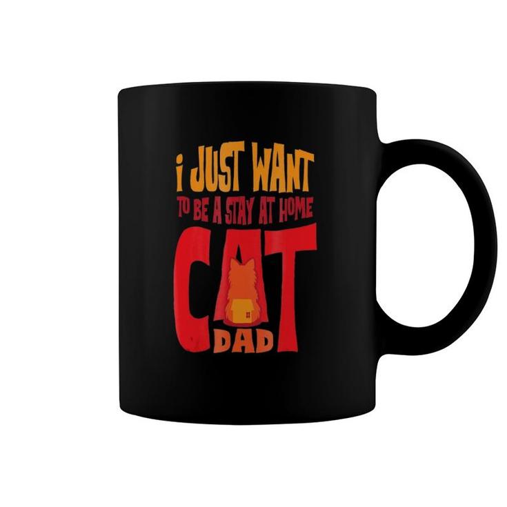 Funny Cat Lover Gift Stay At Home Cat Dad Coffee Mug