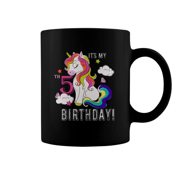 Funny Design Unicorn It Is My 5Th Birthday Coffee Mug