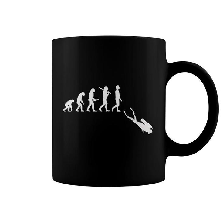 Funny Diving Evolution Gift For Scuba Divers Coffee Mug