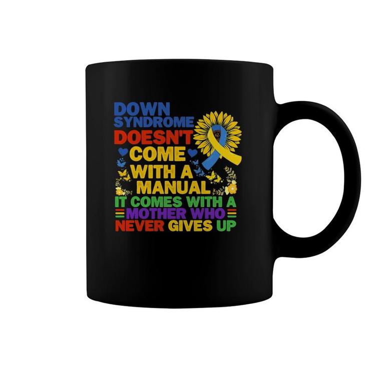 Funny Down Syndrome Yellow And Blue Ribbon Sunflower Coffee Mug
