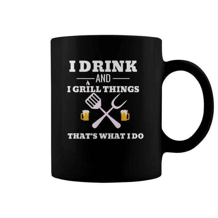 Funny Drink Beer Grill  Dad Father's Day Gift Tee Coffee Mug