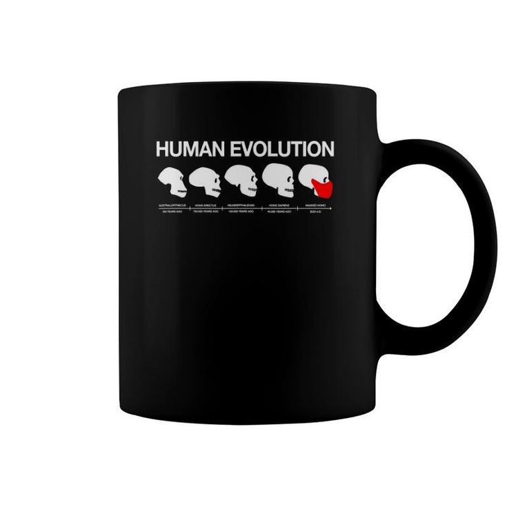 Funny Evolution Of Man From Australopithecus To Masked Coffee Mug