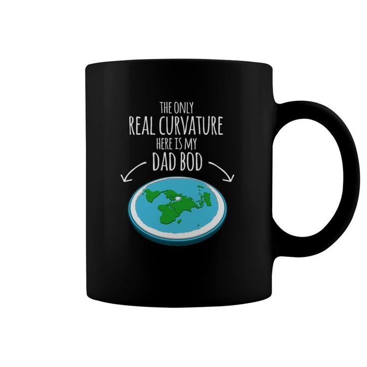 Funny Flat Earth Truth Curvature Dad Bod  Father's Day Coffee Mug