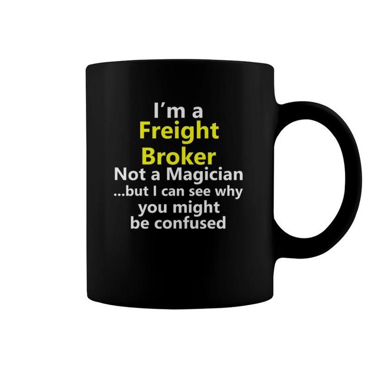 Funny Freight Broker Job Truck Trucker Dad Title Career Gift Coffee Mug