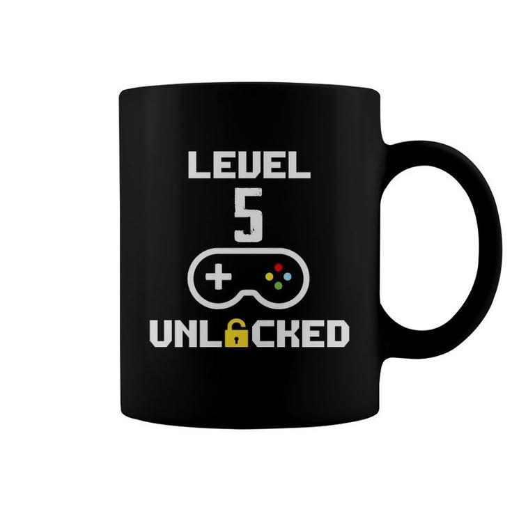 Funny Gamer Decoration Level 5 Unlocked 5Th Birthday Coffee Mug