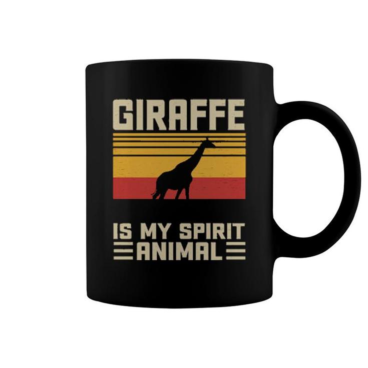 Funny Giraffe Is My Spirit Animal Vintage  Coffee Mug