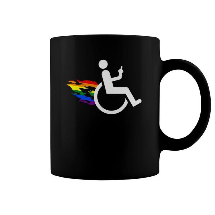 Funny Handicap Disabled Lesbian Amputee Lgbt Gay Wheelchair Coffee Mug