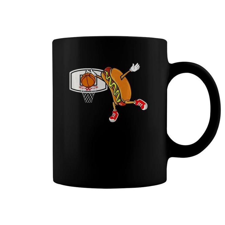 Funny Hot Dog Slam Dunk Basketball  Coffee Mug