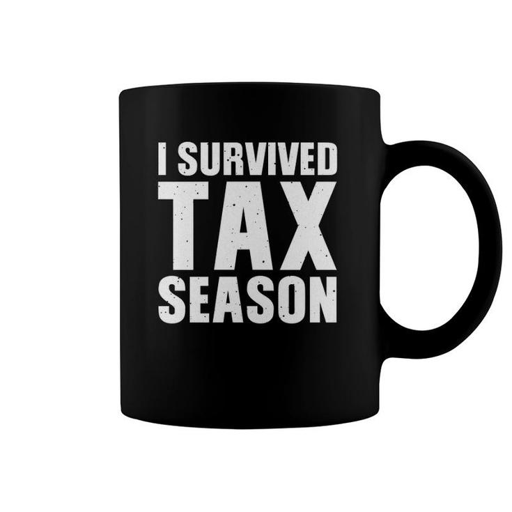 Funny I Survived Tax Season Accounting Accountant Men Women Pullover Coffee Mug